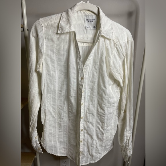 Abercrombie white linen button down size small - Picture 1 of 2